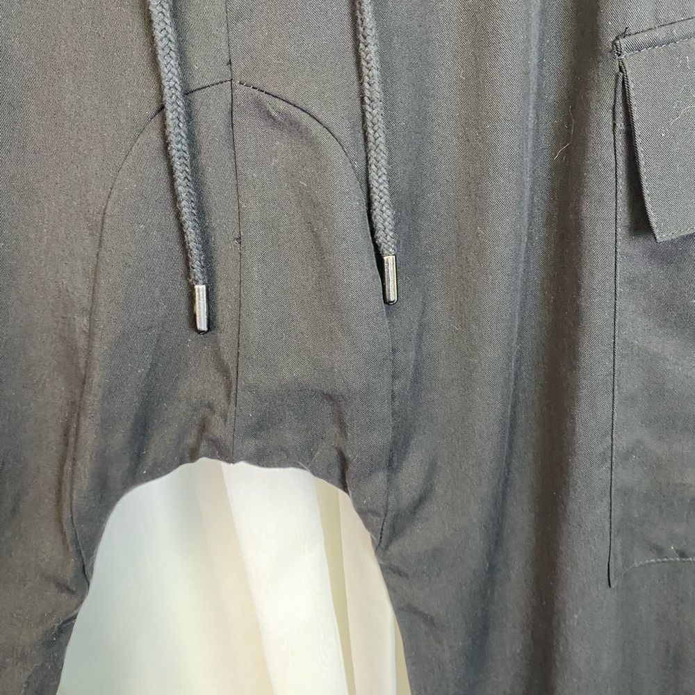 Zara Black Drop Crotch Cargo Jogger Pants NWT Small Utility Pocket - Picture 8 of 15